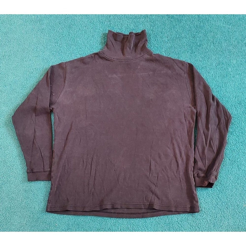 Taylor & Henry Black Long Sleeve Cotton Turtleneck Shirt Men's X-Large